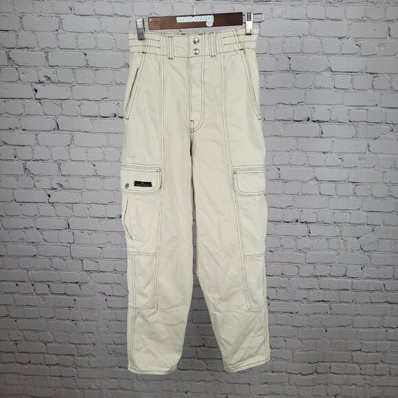 BDG Urban Outfitters Ivory Relaxed Skate Jean High Rise Cargo 25 (25x30) - Picture 1 of 16